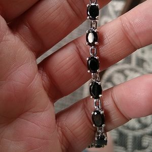 Shungite Sterling Silver bracelet 6.5 in
